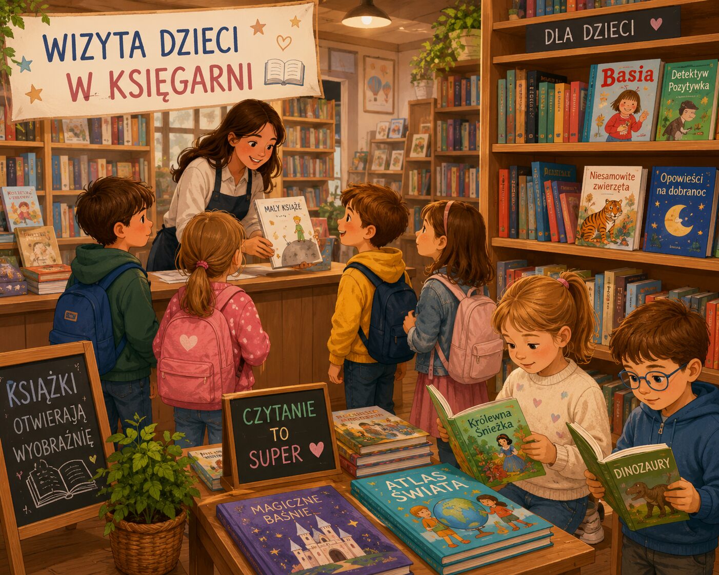 20 maja 2026 roku grupa Kłapouszków uczestniczyła w wyjątkowym spotkaniu w Księgarni Państwa Muszyńskich, w ramach zadania „Spotkanie z książką 2026”. Spotkanie zostało zorganizowane dzięki inicjatywie Towarzystwa Przyjaciół Dzieci. Podczas wizyty dzieci wysłuchały czytanej bajki przez panią Monikę Hoffmann pt.„Pucio zostaje kucharzem”, która w ciekawy i zaangażowany sposób wprowadziła dzieci w świat przygód bohatera. Spotkanie [&hellip;]